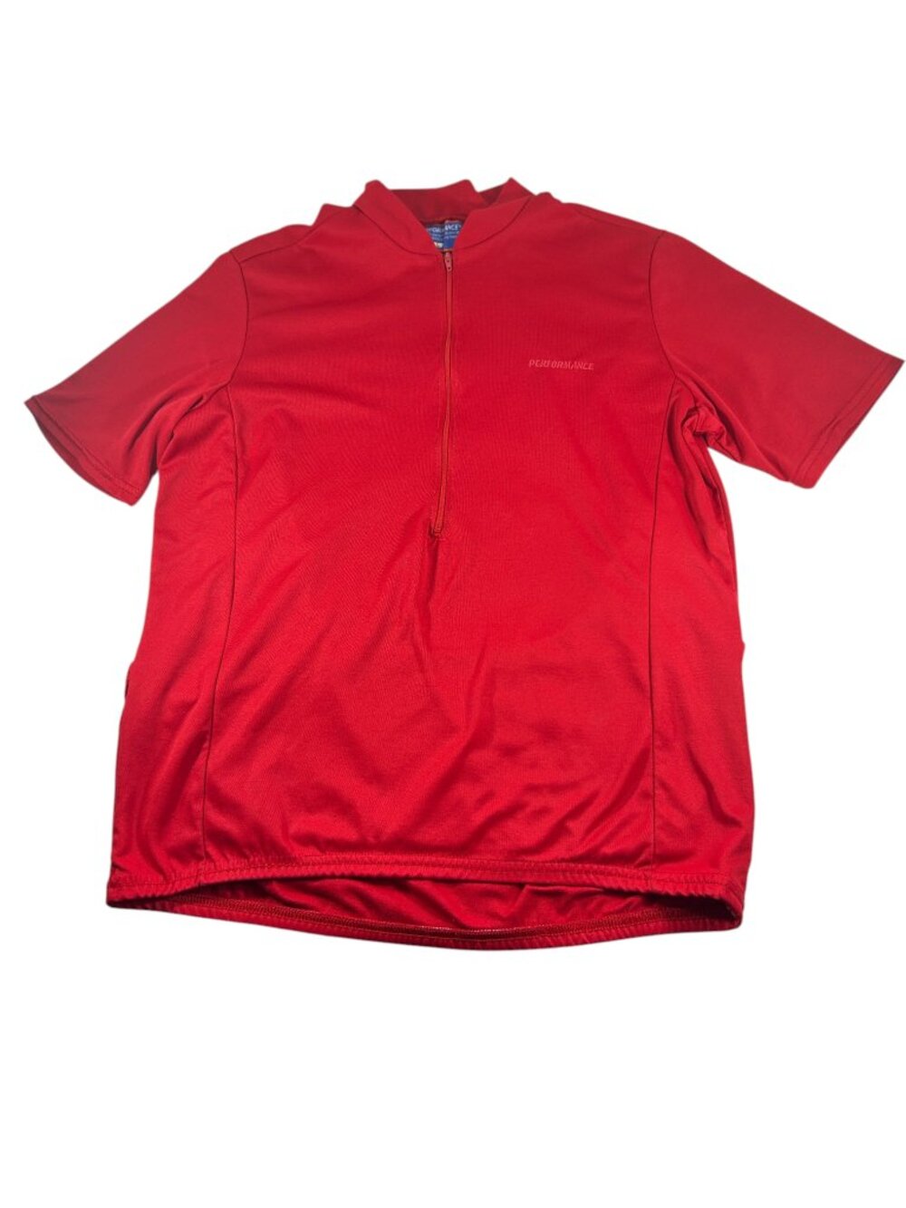 Performance Cycling Jersey Mens Size Large Red Back Pockets 1/2 Zip READ